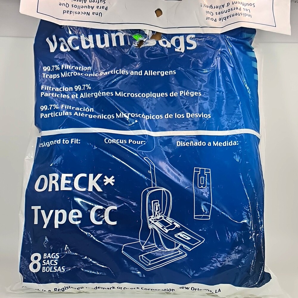Oreck Type CC Vacuum Cleaner Bags 8 Pack Microfiltration 99.7% Filtration